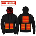 Free Shipping Usb Heated Hoodie Five Zone Heating Hoodie Long Sleeves Electric Heated Hoodie Coat for Men Women