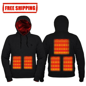 Free Shipping Usb Heated Hoodie Five Zone Heating Hoodie Long Sleeves Electric Heated Hoodie Coat for Men Women