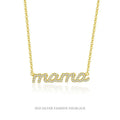 Fashion Jewelry 925 Sterling Silver Mama Mom Zircon Necklace Mum Gold Plated Necklaces for Women Mother's Day