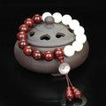 Red Sandalwood Bodhi Root Hand String Men and Women Bracelet Taiji Yin Yang Buddha Beads Sandalwood Text Play Ornaments