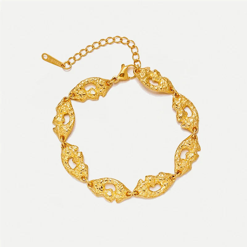 2025 New Arrival TRENDY Stainless Steel PVD Plated Waterproof Jewelry Link Chain Stackable Bracelet for Women