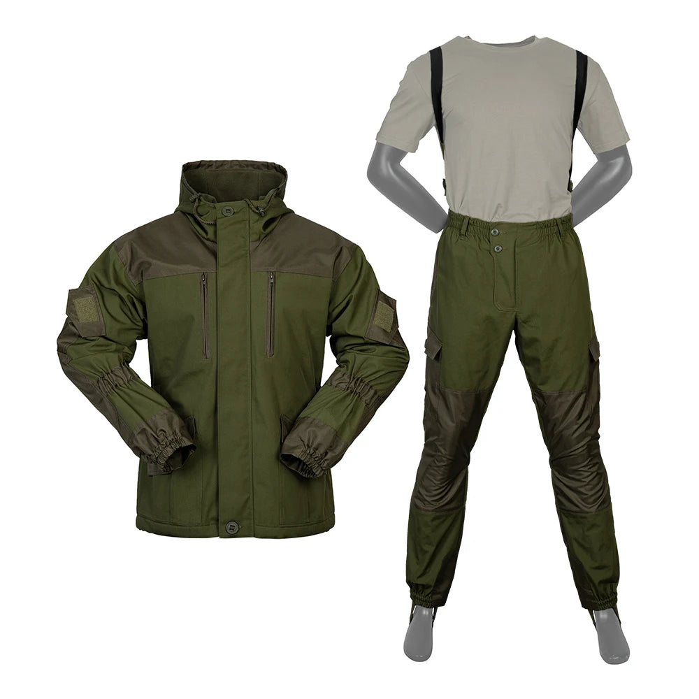 Custom Breathable Men's Outdoor Hunting Cargo Uniforms Waterproof Trousers Set Color Block Camouflage Tracksuits Customizable