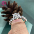 Light Luxury 4 Claws Women Jewelry GRA Certificate Round 2 Carat Real White Gold 18K 14K Moissnaite Ring for Wedding Engagement