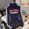 The New Listing Winter Zipper Stand Neck Slim Knitted Long Sleeve Autumn Top Women