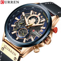 CURREN Watch 8380 Fashion Business Leather Wristwatches Casual Chronograph Waterproof Clock Watches Men Wrist Relogio Masculino