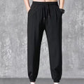 M-5XL Men's Casual Ice Silk Cropped Pants Trendy Mid Waist with Drooping Feeling