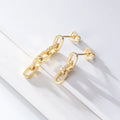 Peishang 925 Sterling Silver Gold Plated Square Chain Stud Earring Wholesale Women Zircon Party Jewelry
