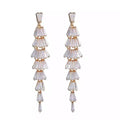 SC High Quality Luxury CZ Micro Paved Crystal Long Tassel Dangle Earrings Cubic Zircon Drop Earrings for Women Party Jewelry