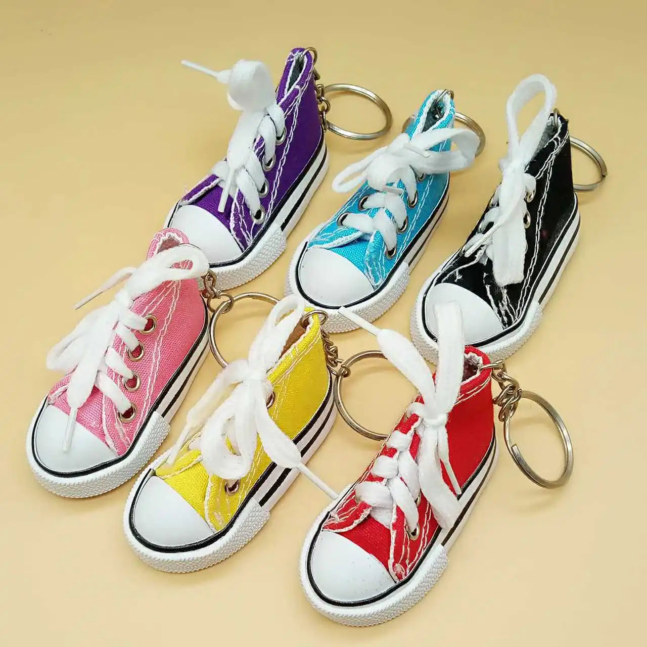 Wholesale Cute 3D Mini Canvas Shoe Keychain Accessories for Women