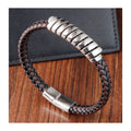 Fashion Jewelry Men Black Brown Leather Bracelet Braided Leather Cuff Bracelet With Stainless Steel Magnetic Clasp OT-271