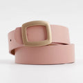 2025 New Arrival Elegant Fashionable Big Square Buckle Coat Waist Band Faux Leather Belt for Jeans Jacket and Pants