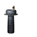 OEM ODM Bathroom Matt Finish Designer Pedestal Wash Basin Floor Mounted Free Standing Pedestal Ceramic Wash Basin