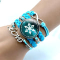 Wholesale Fashion God's Eye Elemental Power Bracelet Luminous Bracelet LOVE Woven PU Leather Bracelet