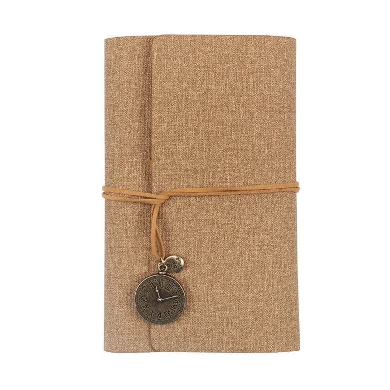 Classic 7-Inch Spiral Bound Leather Journal Notebook A6 Size Fabric Cover Refillable Diary Sketchbook Gift