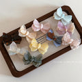 Cute Big Butterfly Hair Clip Set Clear Metal and Fabric Accessories for Women