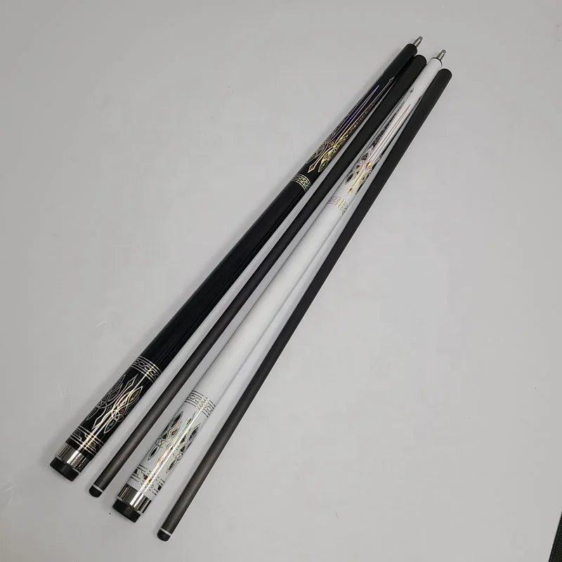 New Professional Jassinry Full Carbon fibre Pool Cues High quality 58inch 12.5mm Radial Pin Billiards Cue Sticks White/Black