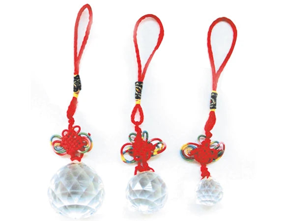 Color Rope Crystal Ball Pendant Chinese Knotting Crystal Ball Pendant for Car Decorations