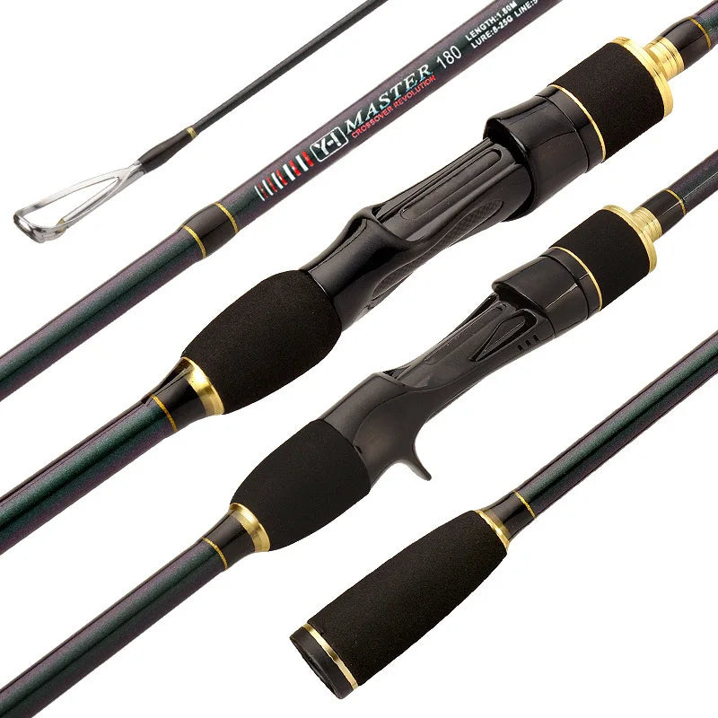 Carbon Fiber Spinning Fishing Rod 1.8m 2.1m 2.4m M Power 2 Section Trout Bass Lure Rod Saltwater Bait Casting Rods