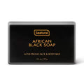 Private Label Handmade Natural African Black Soap Bar Bamboo Charcoal Soap for Face Body Acne All Skin Types