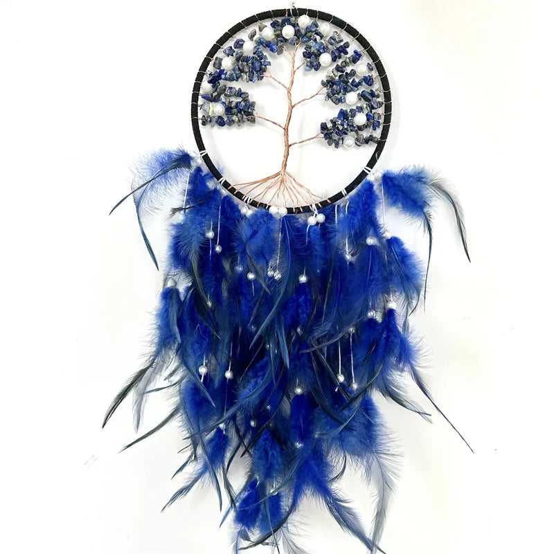 Factory Wholesale Handmade Tree of Life Hanging Amethyst Crystal Dreamcatcher for Decoration