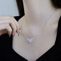 Hot Sale Luxury Jewelry 925 Sterling Silver Geometric White Zircon Chokers Necklace