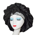 Black Pink White Customizable Rhinestone Satin Striped Custom Design Unisex All Seasons Hair Bonnets Braid Custom Logo Options