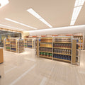 Customized Wood Supermarket Shelves Convenience Store Shelving Runda
