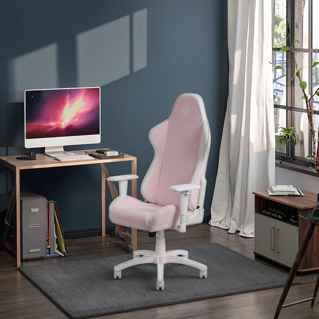 HOBOT Professional Racing Ergonomic Gaming Chair Hot Selling Pink & White Leather Computer Seat