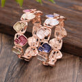 Hot Selling Color Painting Oil Square Enamel Bracelet Fashion Personality Geometric Elastic Bracelet for Women