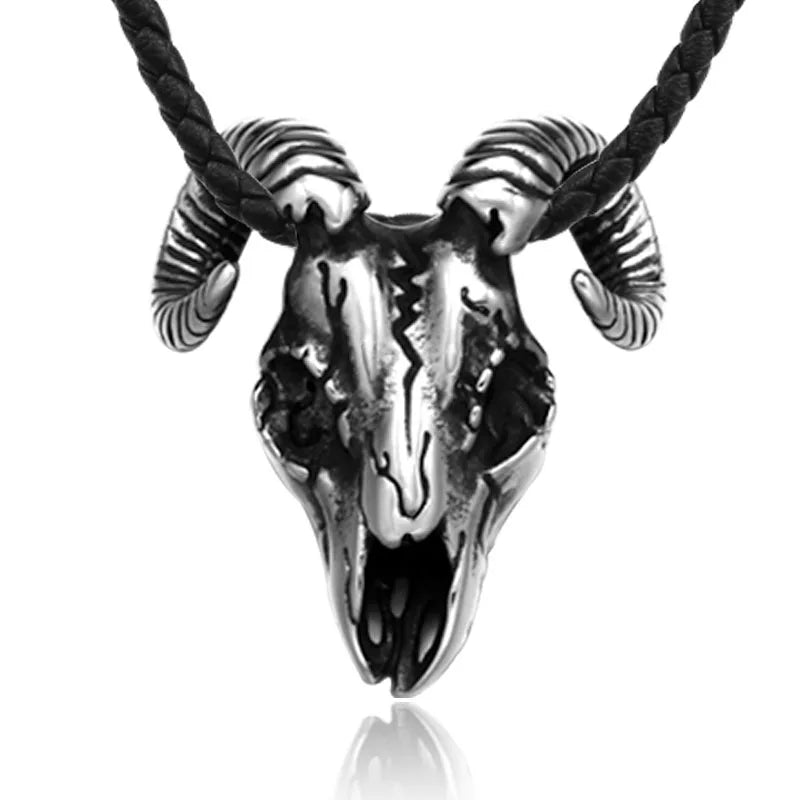 SS8-458P Steel Soldier Goat Skeleton Pendant Animal Bone Necklace Stainless Steel Men Jewelry Drop Ship Jewelry