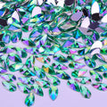 Wholesale 8*13mm Light Green Acrylic Flatback Crystal Drop Shape Strass Beads Fancy Rhinestone for Clothes Jewelry Crafts