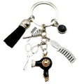 Tassel Mini Hairdressing Scissors Hair Dryer Comb Keyring Hair Stylist Gift Keychain