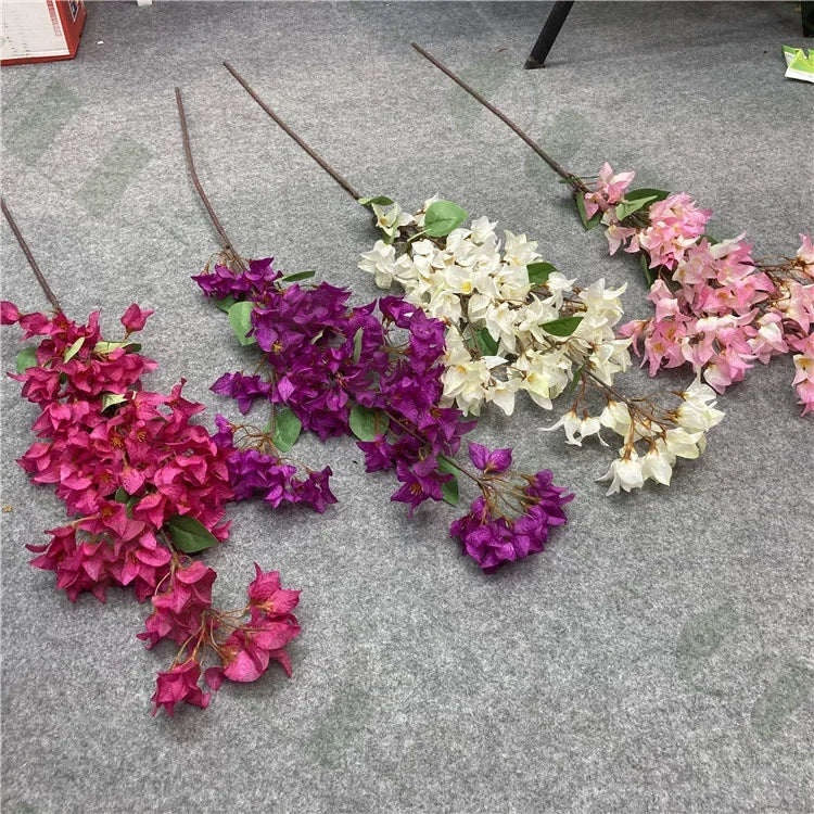 Wholesale Cheap G-1020 Artificial Silk Bougainvillea Tree Plant Hanging Backdrop Flower Christmas Graduation Decoration Free