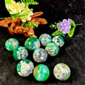Bulk Wholesale Beautiful Crystal Healing Stone Green Flower Agate Sphere for Gift
