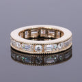 Starsgem Custom 14k Joyas De Oro Round Emerald Moissanites Band Rings