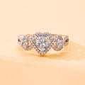 Luxury Silver Plated Wedding Ring for Women Sparkling Heart Zircon Moissanite Diamond Zircon Ring Engagement Finger Ring