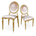 Modern Gold Metal Dining Chair With Moroccan Round Back Hotel Furniture by Manufacturer for Weddings Parties Halls