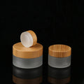 Eco Friendly 100g Cosmetic Jars Eye Cream Wood Lid Container Glass Skin Care Face Cream Packaging Jar with Bamboo Lid