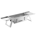 Stainless Steel Folding Barbecue Grill with Meat Rack for Indoor Outdoor Home Camping Use