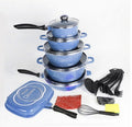23 Pcs Non-Stick Coating Cookware Set Aluminum Pan and Pot Set With Silicone Utensils