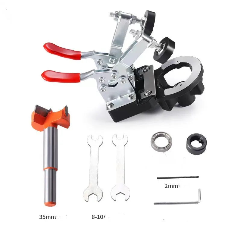 Hinge Positioning Hole Opener Tapper 35mm Three Bearing Aluminium Alloy Wooden Door Hinge Slotting Locator