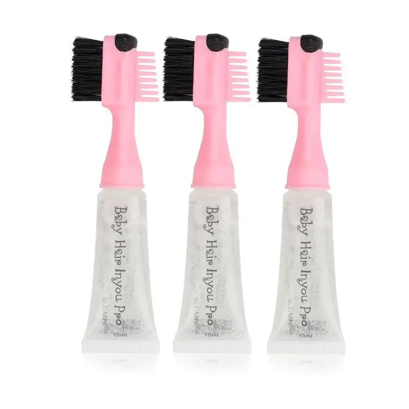 Wholesale Custom Logo Edge Control Brush With Gel Tube for African Hair Hair Edge Comb Extra Hold Squeeze Tube