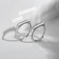 S925 Sterling Silver Projection Reflection Couple Ring Colorless Tiktok Love Forever Engagement Ring