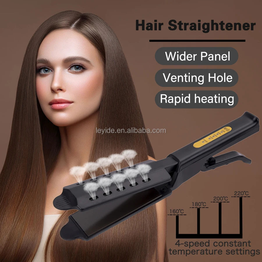 Cheap Beauty Salon Dry Wet Dual Purpose Professional Fast Steam Titanium Hair Straightener Salon Special Ceramic Flat Iron