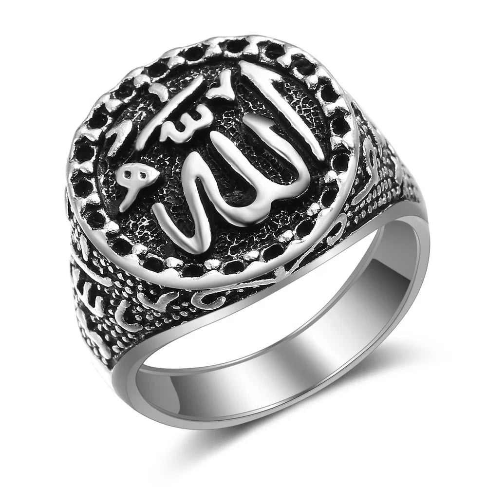 Wholesale Vintage Arab Muslim Islam Rings for Men Women Fashion Vintage Allah Rings Accessories Jewelry Gift