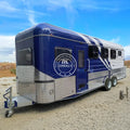 2024 Fairly Used 30ft 3 Deck Deluxe Angle Load Horse Trailer with 1500KGS Capacity and Mechanical Brake Canada Standard