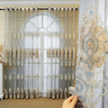 Grey European Style Embroidered Transparent Curtains Villas Decorated with Ready-made High-quality Curtains