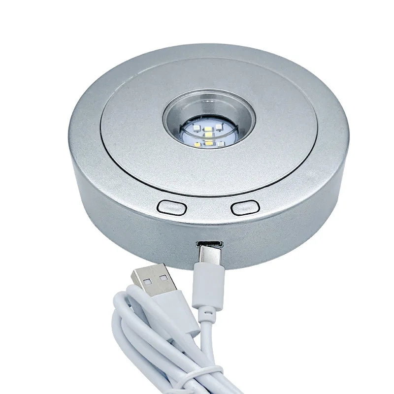 Honor of Crysal New Led Crystal Rotating Lamp Holder Lighting Rotating Multifunctional Usb Display Base