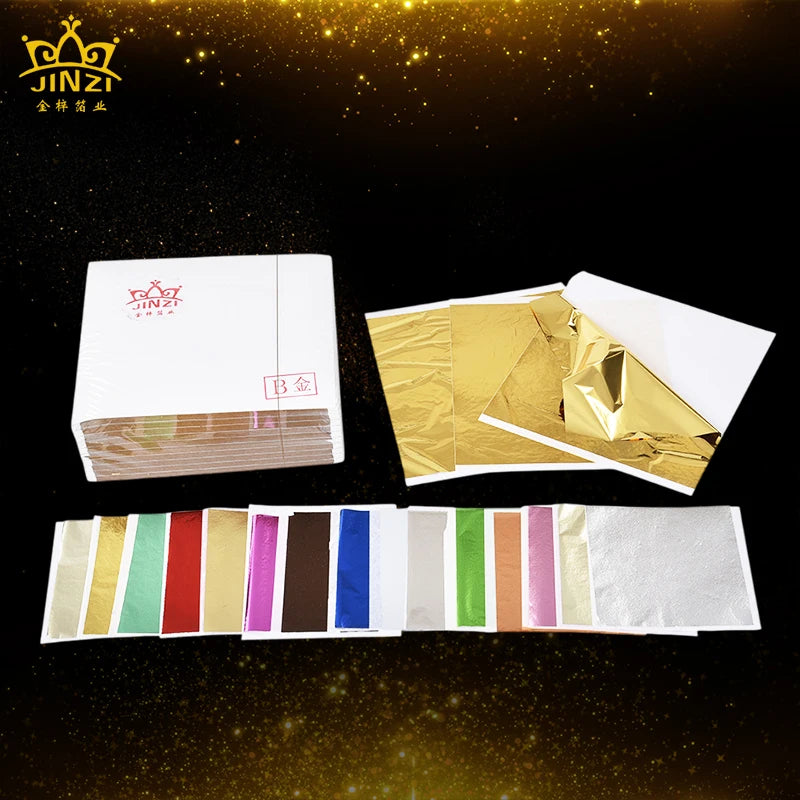 Brand New Product Taiwan Gold Leaf Sheets 14*14 cm for Art Gliding Furniture  Craft and so on Decorating