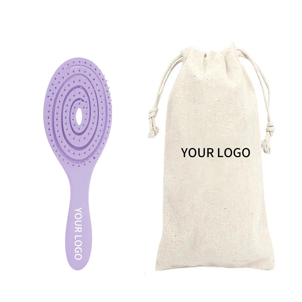 Comfortable Anti-static Salon Use Curved Comb Hairdressing Bristle Vent Brush Feature Plastic Handle Scalp Massage Detangling